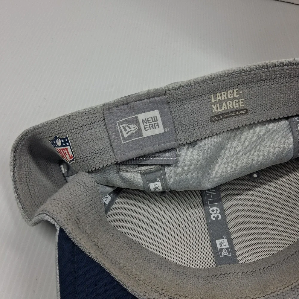 New Era 39THIRTY Dallas Cowboys Hat Grey Large-XLarge NFL Signed 81 Stretch Fit